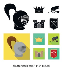 Vector design of old and culture sign. Set of old and renaissance stock vector illustration.