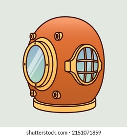 Diseño vectorial de un viejo traje de buceo