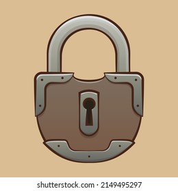 Vector design of an old padlock.