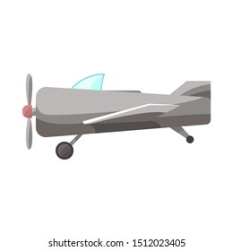 Vector design of an old silver airplane.