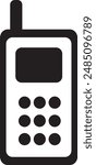 vector design of old telephone black and white symbol