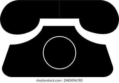 vector design of old telephone black and white symbol