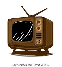 Diseño vectorial de una vieja televisión 