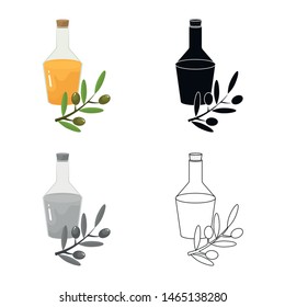 Vector design of olive and oil sign. Collection of olive and bottle stock vector illustration.