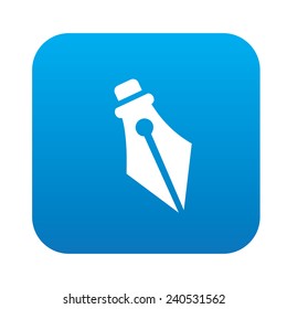 Vector design on blue flat button,clean vector