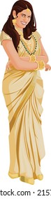 A vector design on an Indian female in traditional clothing