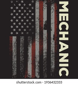 vector design on the theme of American flag, profession, typography, colorful