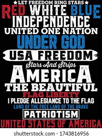 Vector design on the theme of Independent's of United States of America, Typography, t-shirt graphics, print, poster, banner
