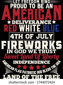 Vector design on the theme of Independent's of United States of America, Stylized grunge  Typography, t-shirt graphics, print, poster, banner
