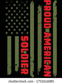 Vector design on the theme of Independent's of United States of America, proud American soldier, 
Stylized American grunge flag, Typography, t-shirt graphics, print, poster, banner. wall mat