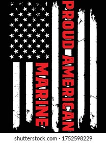 Vector design on the theme of marine veteran, soldier, Independent's of United States of America, 
Stylized grunge American flag, typography, t-shirt graphics, print, poster, banner