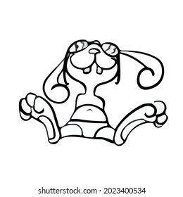 Vector design on a white isolated background for postcards, banners, stickers .Funny bunny