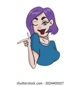 Diseño de vectores en un fondo blanco aislado para postales, banners, pegatinas para redes sociales. Chica de caras cortas