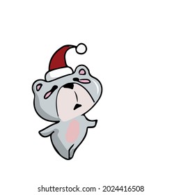 Vector design on a white isolated background for postcards, banners, stickers for social networks .Funny cute bear cub