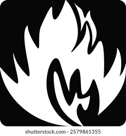 vector design of one burning fire