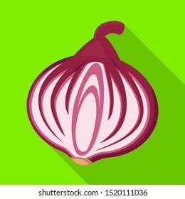 Vector design of onion and fresh symbol. Web element of onion and half stock vector illustration.