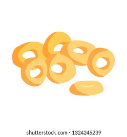 Vector design of onion  and ring  logo. Set of onion  and chips   vector icon for stock.