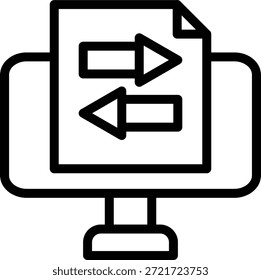 Estilo de icono de transferencia de archivos en línea de diseño de Vector