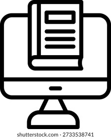 Estilo de ícone da biblioteca on-line de design de vetor