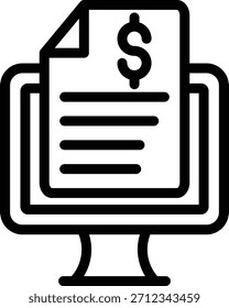 Diseño de Vector en línea Estilo de icono de informe