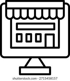 Diseño de Vector Tienda Online Icon Style