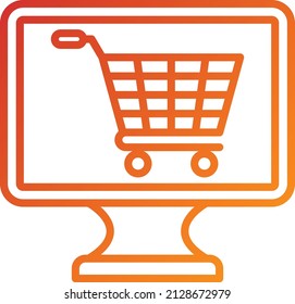 Diseño de vectores Estilo de icono de compra en línea