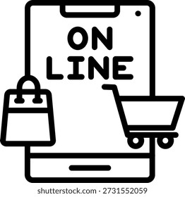 Diseño de Vector Online Shopping Icon Style