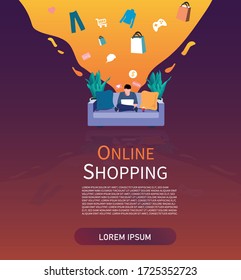 Vector design . Online shopping on website  Vector concept marketing and digital marketing.