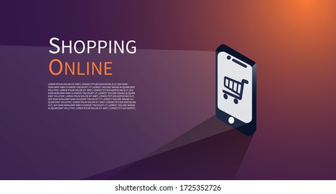 Vector design . Online shopping on website  Vector concept marketing and digital marketing.