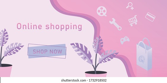 Vector design . Online shopping on website Vector concept marketing and digital marketing.