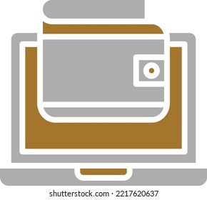 Estilo de icono de la cartera en línea de diseño de vectores