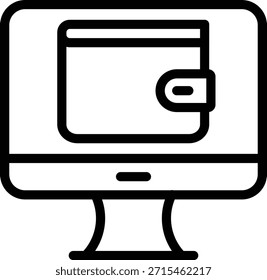 Estilo de Ícone de Wallet Online de Design de Vetor