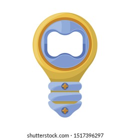 Vector design of opener and wine logo. Web element of opener and bottle vector icon for stock.