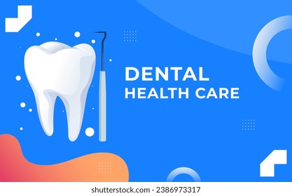 diseño vectorial con concepto de salud oral. salud dental en niños y adultos. el diseño presenta ilustraciones de dientes. atención odontológica regular