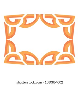 Vector Design of a Orange Ancient Ornament Frame with a Natural Theme