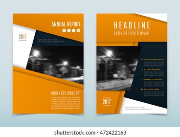 Vector design of the orange annual report. Vector template of flyer for your business in A4 size. Corporate style of presentation.