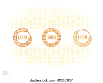 Vector design, Orange Color Edition of an Adjustable Eps10 Minimal Geometric List Elements with menu field for numbering or lettering, for universal use
