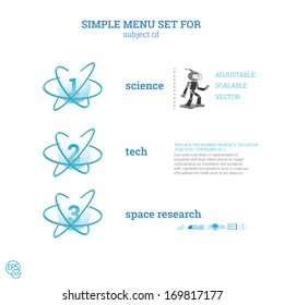 Vector design. Orange edition of an abstract 3d geometric atom or molecule concept illustration. Simple menu element for printed brochure, website element, or infographics presentation graphics