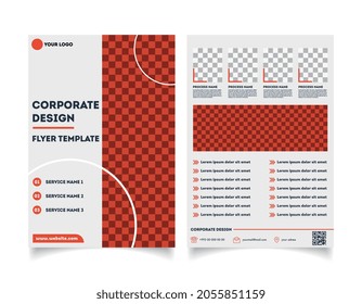 Diseño vectorial del volante anaranjado, portada, folleto, afiche, informe. Plantilla de vectores para su negocio en tamaño A4.
