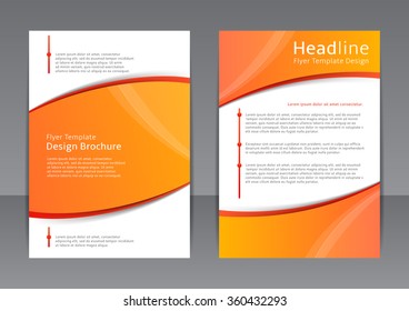 Vector design of the orange flyer, cover, brochure, poster, report. Vector template for your business in A4 size.