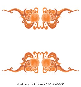 Vector Design of Orange Leaf Ornaments