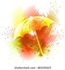 vector design orange umbrella