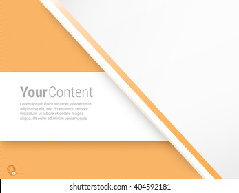 Vector design. Orange and White Edition of an Abstract Geometric Colorful Infographics Page Element for Web, Print or Brochure Layout 