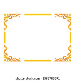 Vector Design of a Orange Wood Ornament Frame with a Nature Theme