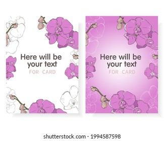 vector design of orchids for greeting cards