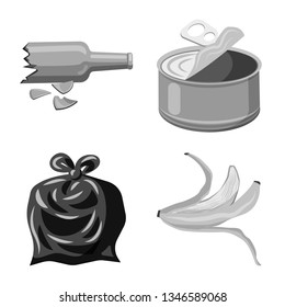 Vector design of order and recycling logo. Collection of order and sort vector icon for stock.