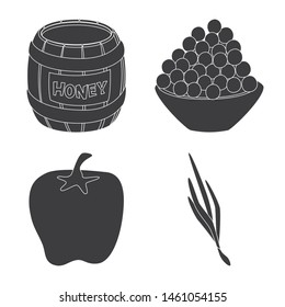 Vector design of organic and cooking icon. Collection of organic and flavors stock vector illustration.