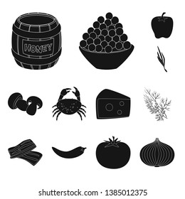 Vector design of organic and cooking logo. Set of organic and flavors stock vector illustration.
