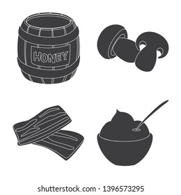 Vector design  organic and cooking logo. Collection  organic and flavors stock symbol  web.