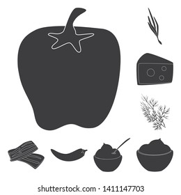 Vector design of organic and cooking logo. Set of organic and flavors vector icon for stock.